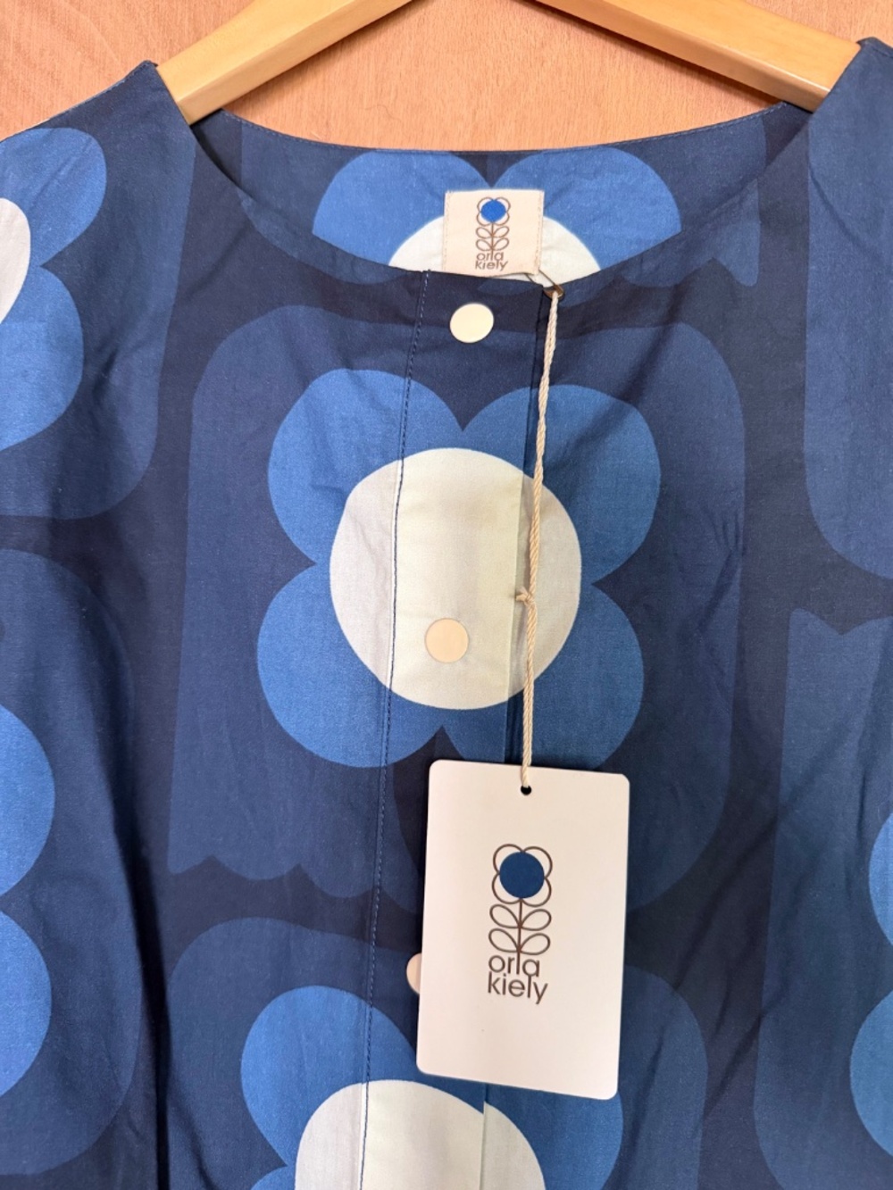 Orla Kiely Modern Blue Flower Print Dress - Size XS - Picture 3 of 4